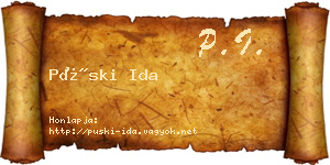 Püski Ida névjegykártya